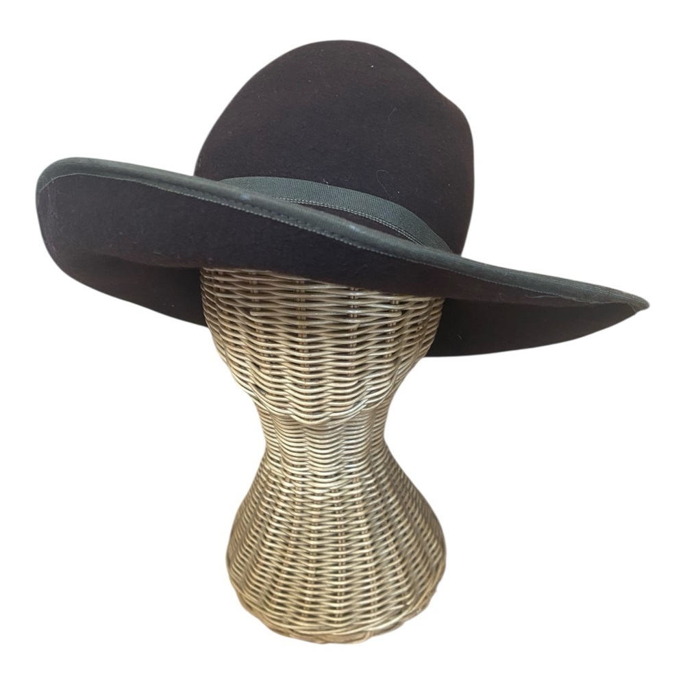 Chelton Womens Vintage Boho Wide Rim Wool Felt Hat Brown 70s Western Country